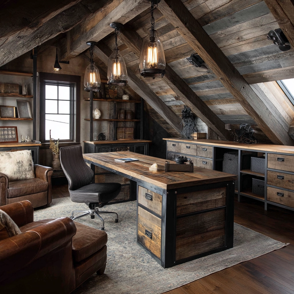 Attic Office Ideas 47