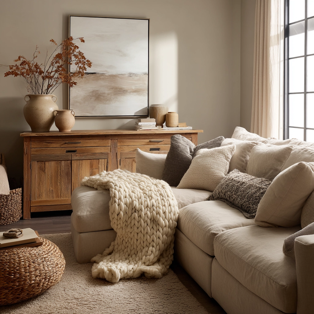 Beige Living Room Ideas 21