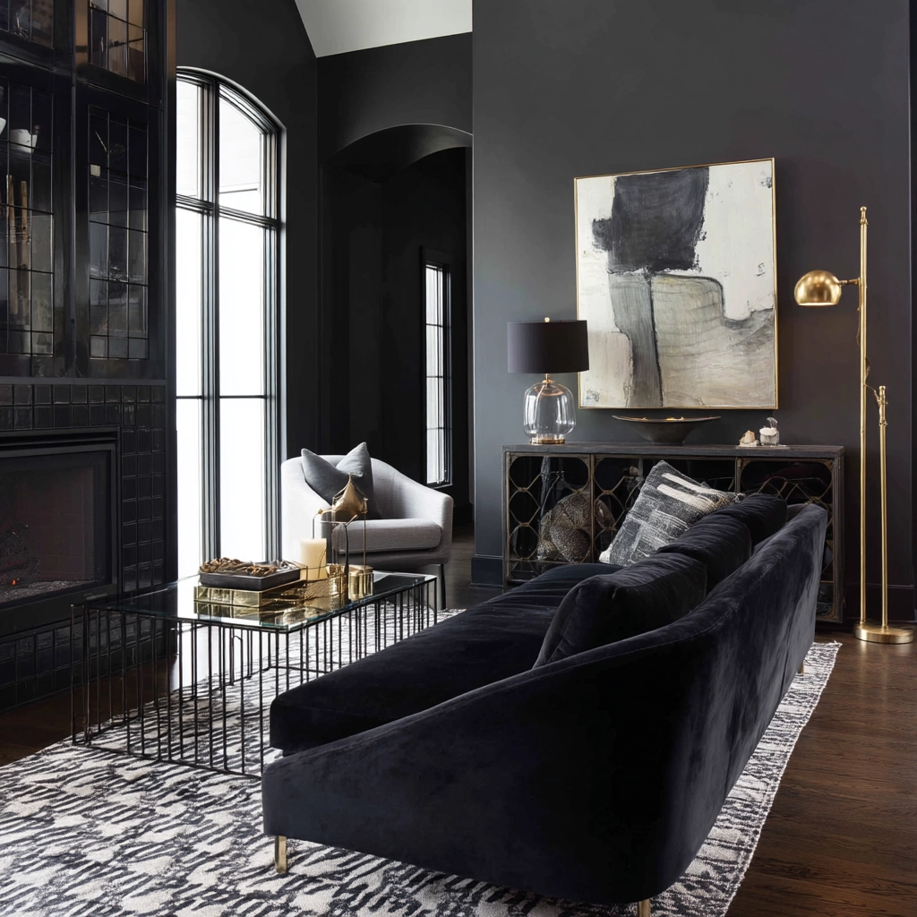 Black Living Room Ideas 13