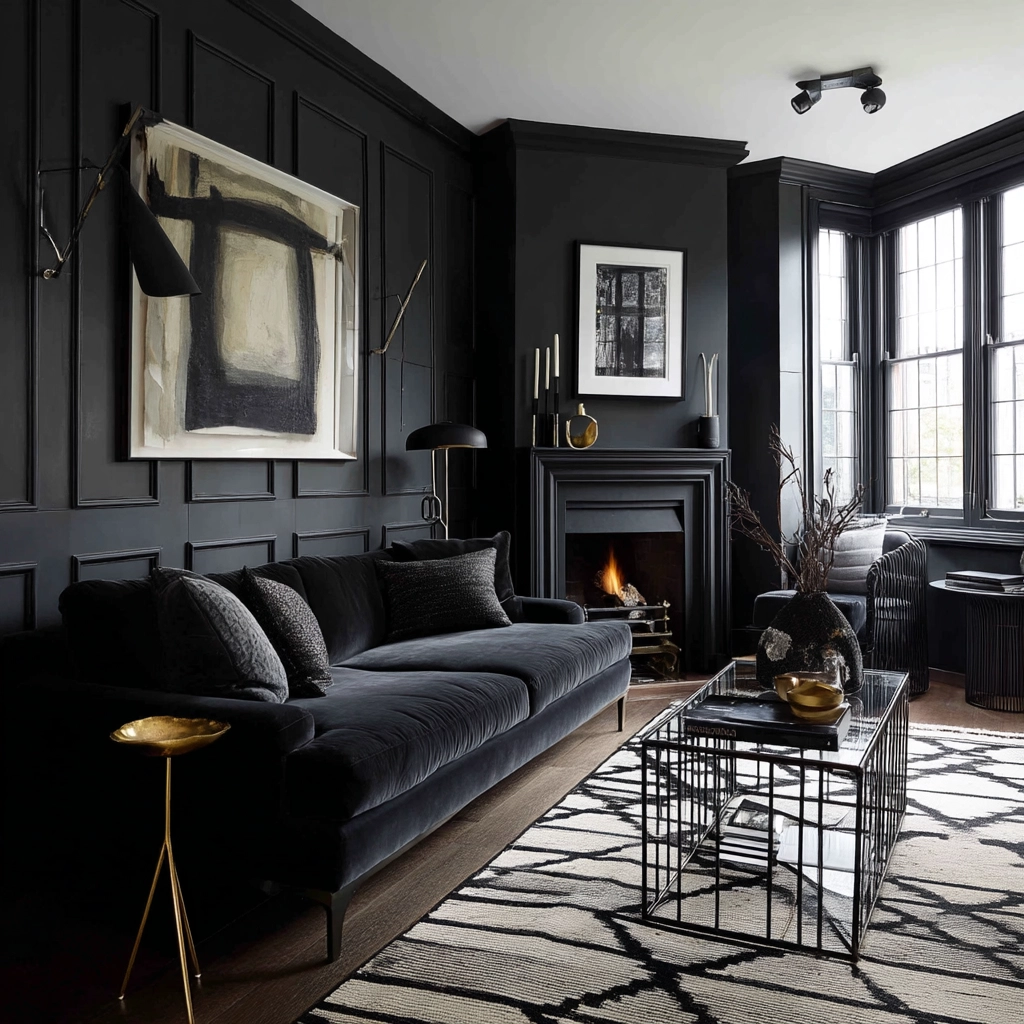 Black Living Room Ideas 14