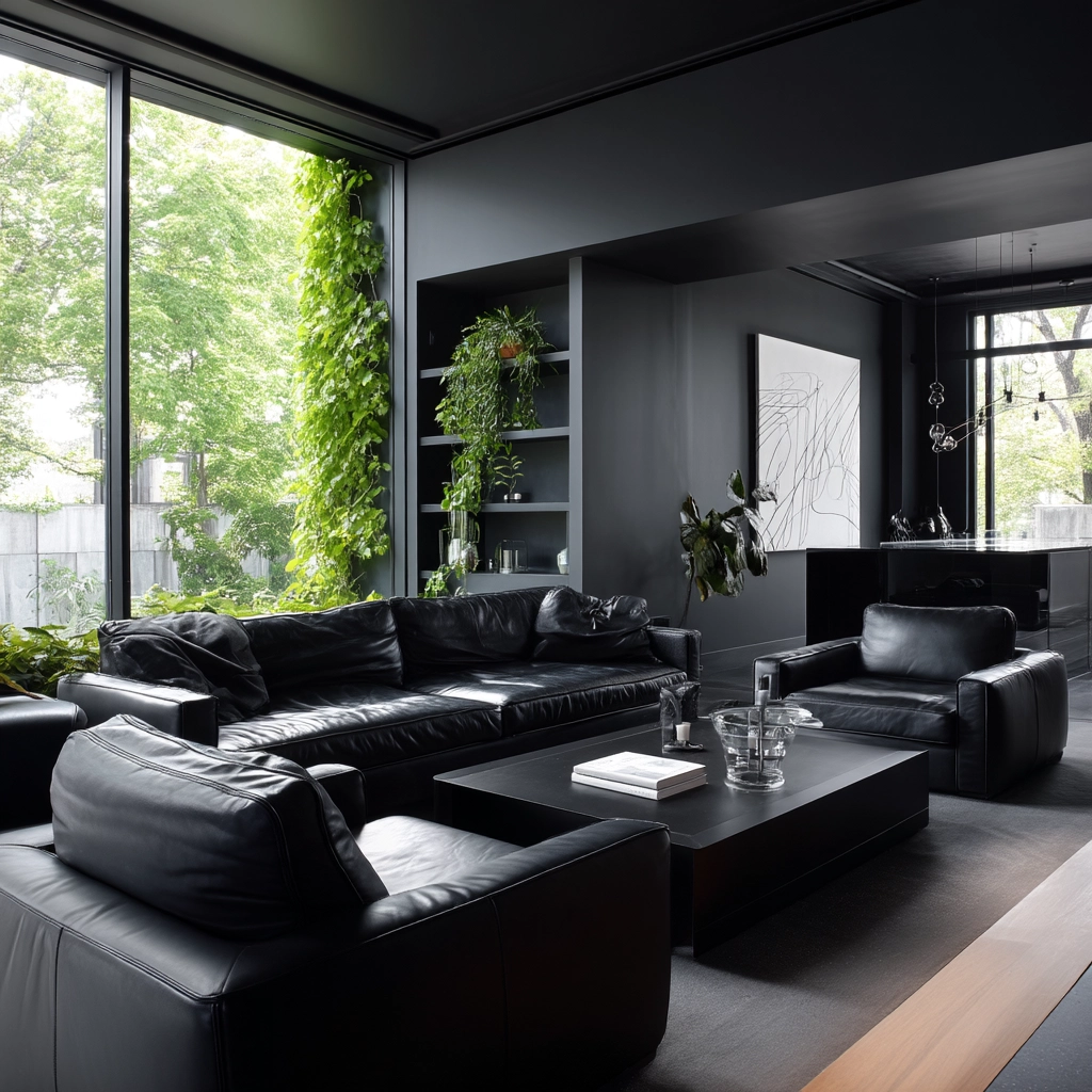 Black Living Room Ideas 18