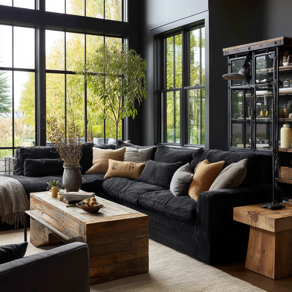 Black Living Room Ideas 23