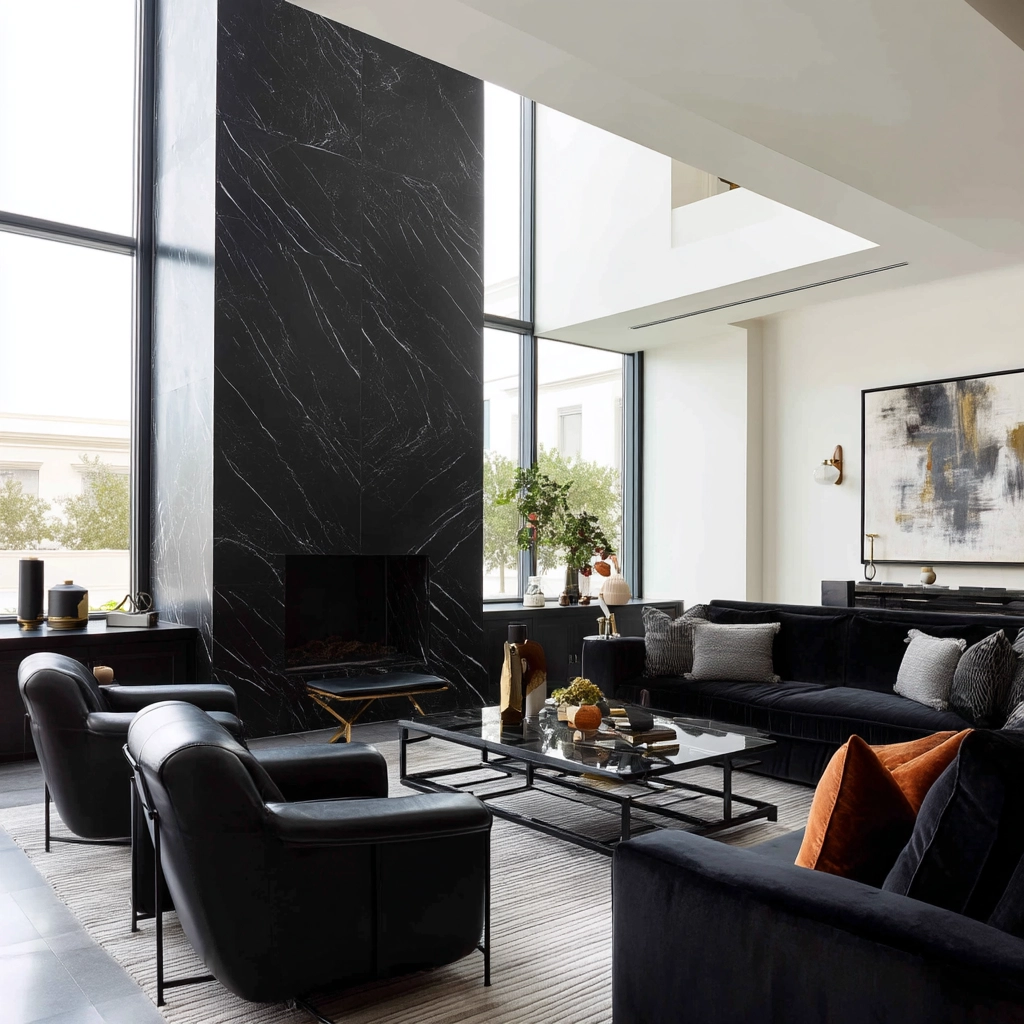 Black Living Room Ideas 26