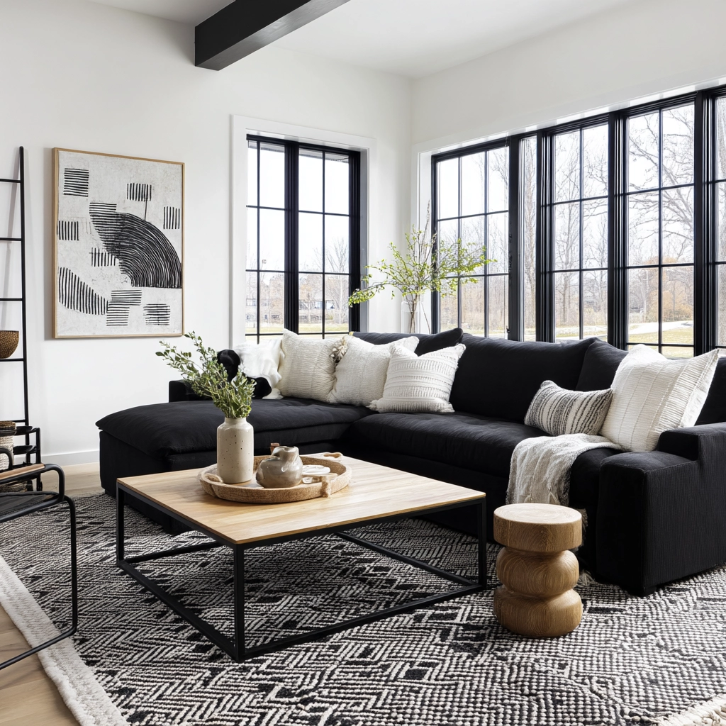 Black Living Room Ideas 29