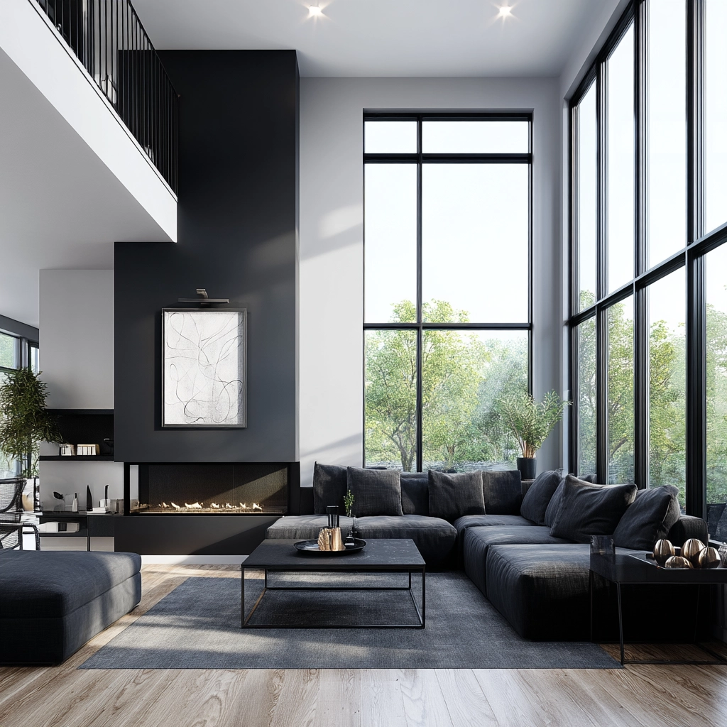 Black Living Room Ideas 3
