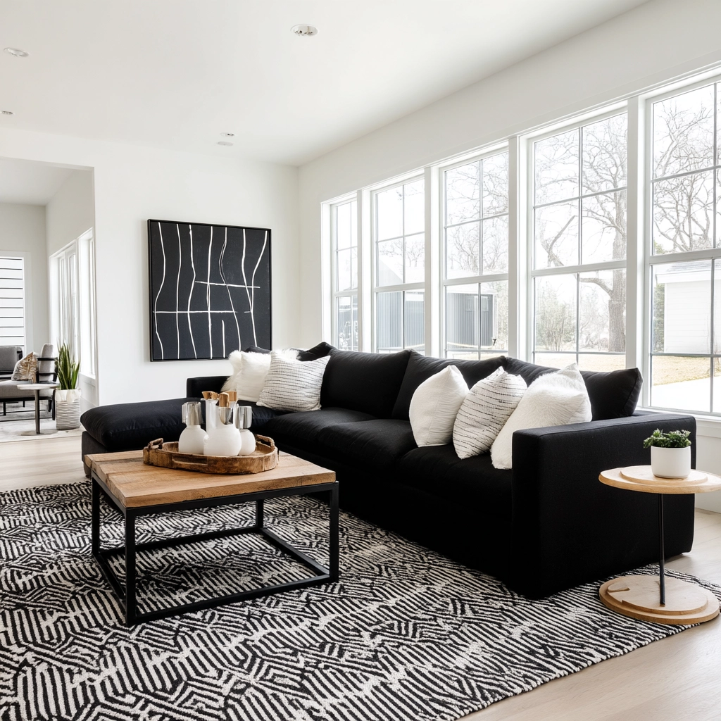 Black Living Room Ideas 30