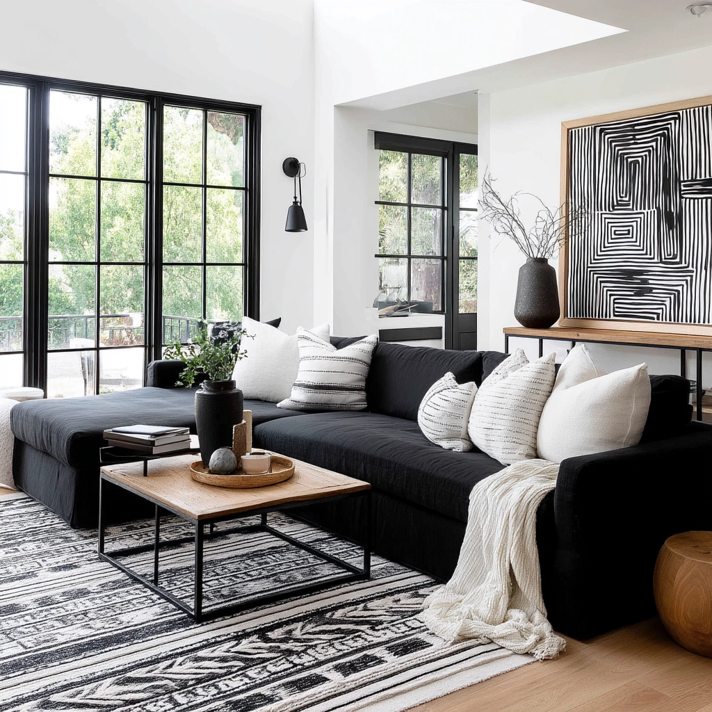 Black Living Room Ideas 31