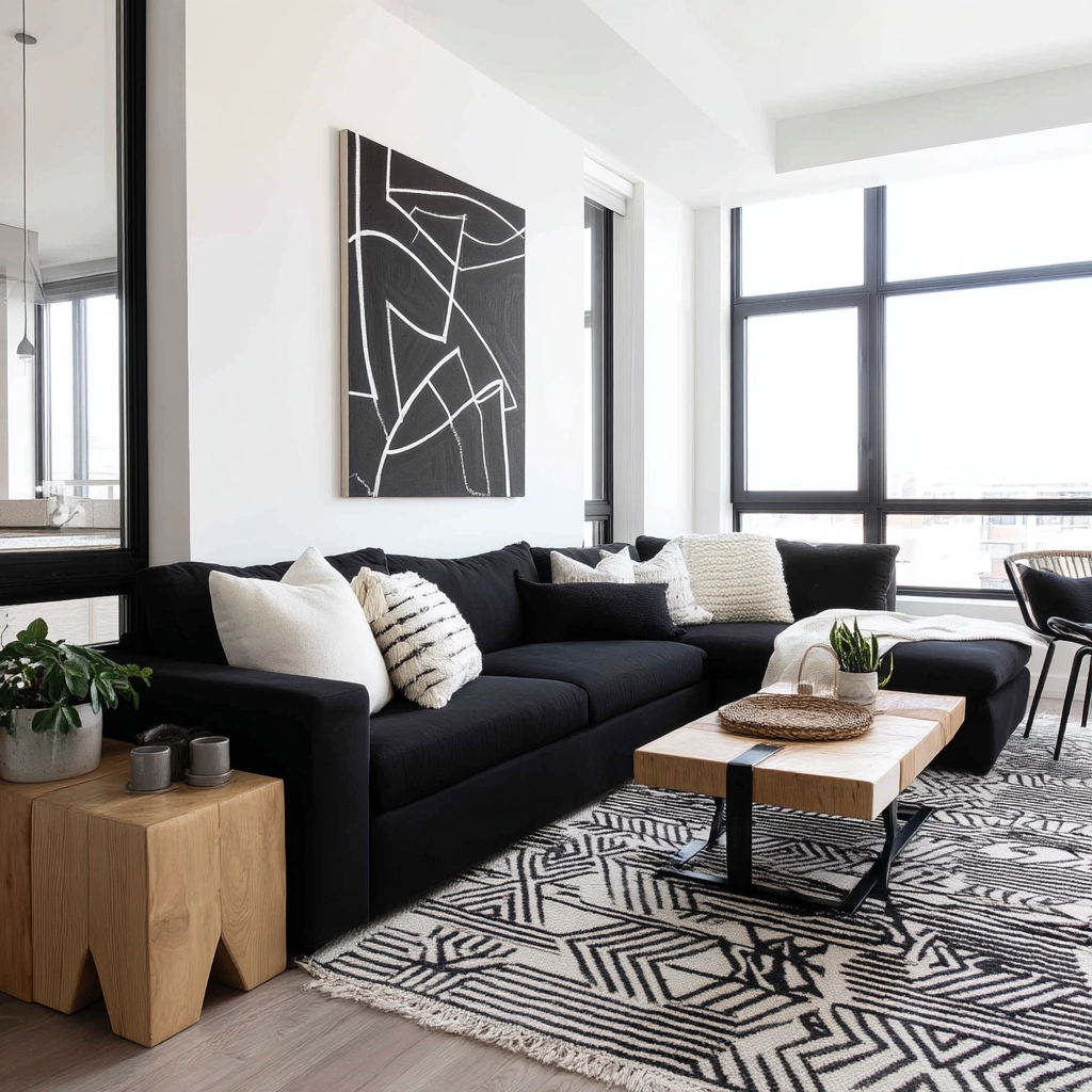 Black Living Room Ideas 32