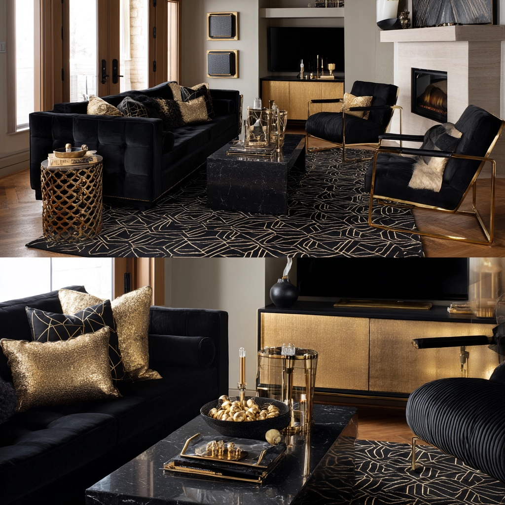 Black Living Room Ideas 33