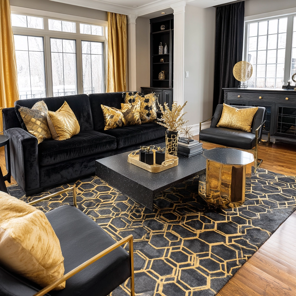 Black Living Room Ideas 34