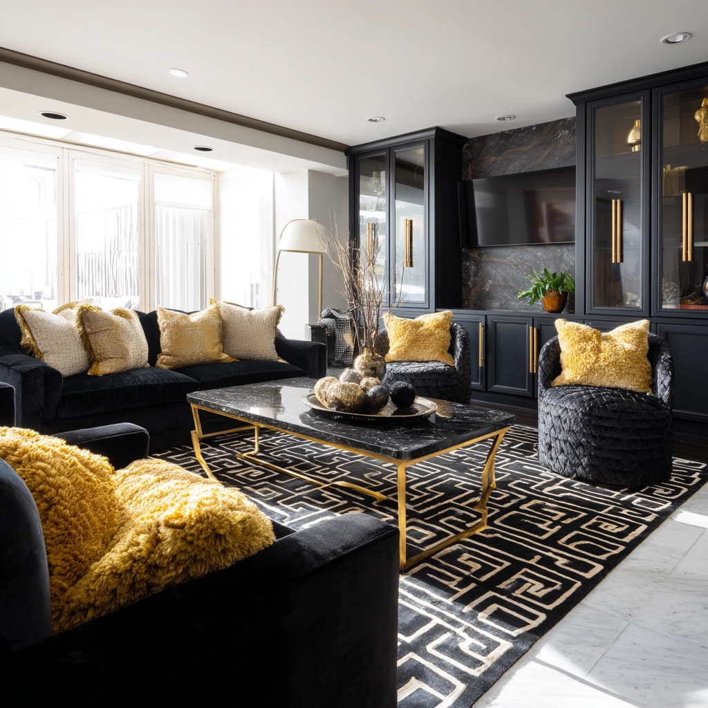 Black Living Room Ideas 36
