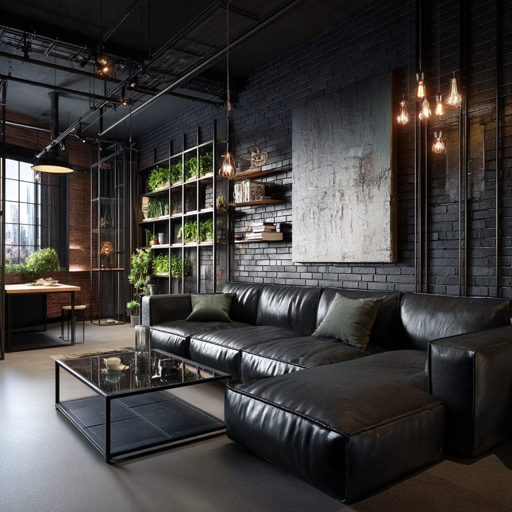 Black Living Room Ideas 38