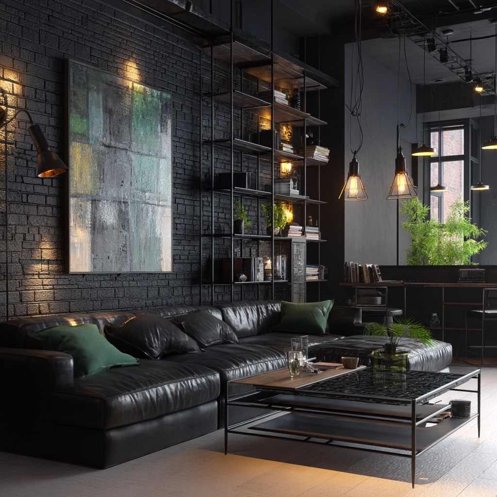 Black Living Room Ideas 40
