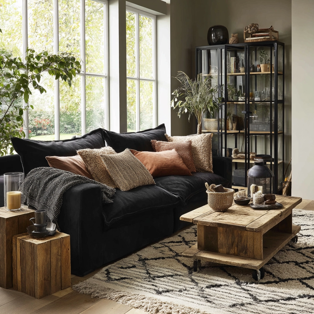 Black Living Room Ideas 44