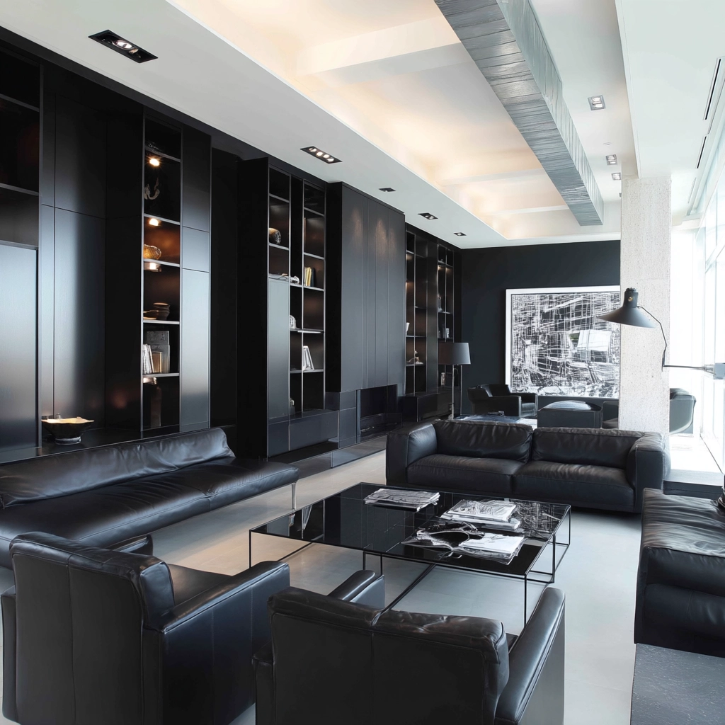 Black Living Room Ideas 49