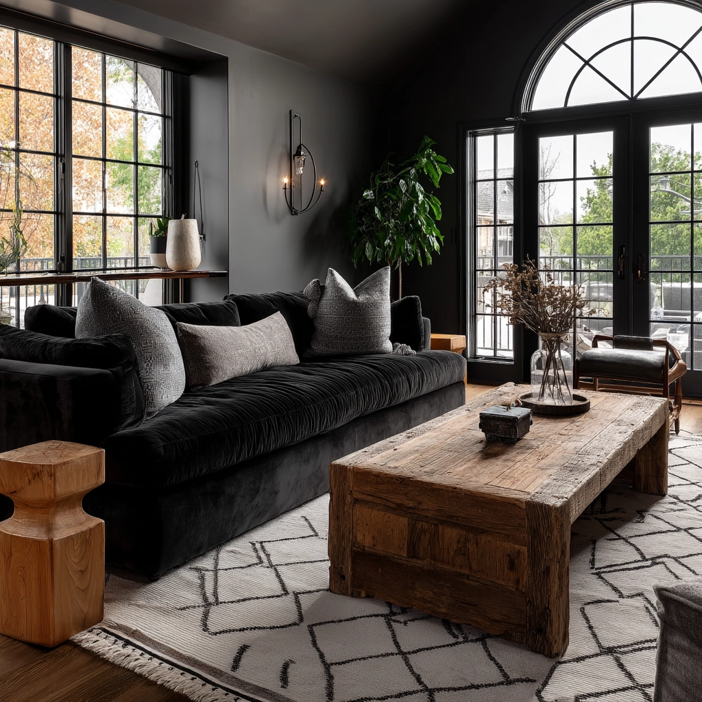 Black Living Room Ideas 5