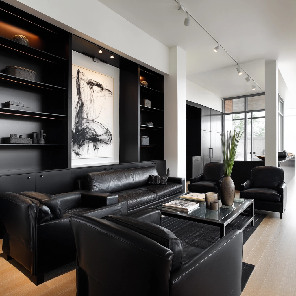 Black Living Room Ideas 50