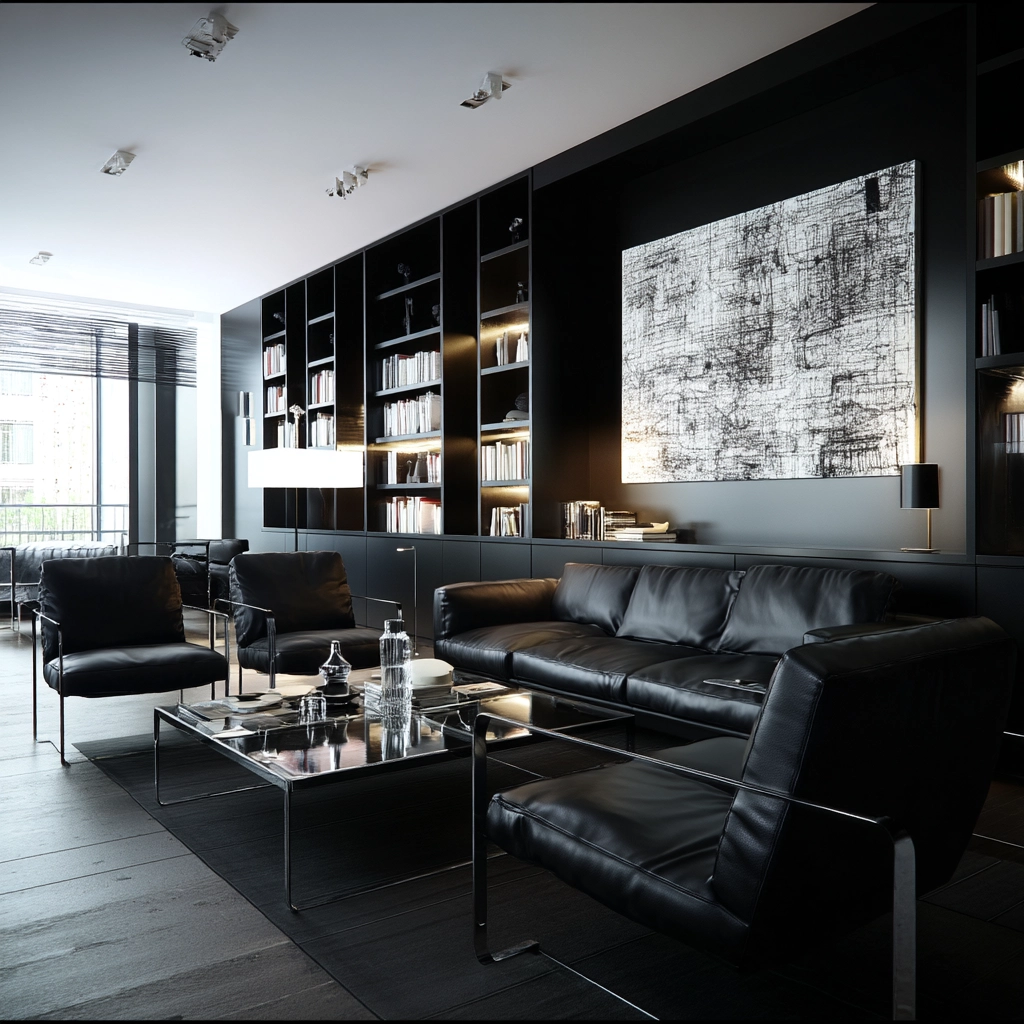Black Living Room Ideas 51