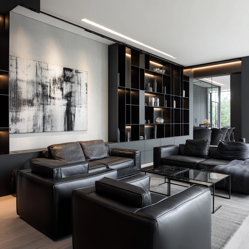 Black Living Room Ideas 52