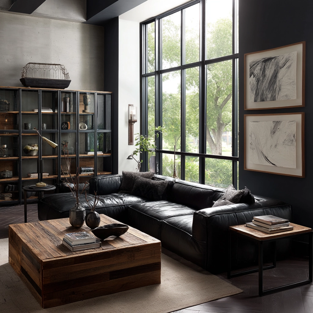 Black Living Room Ideas 58