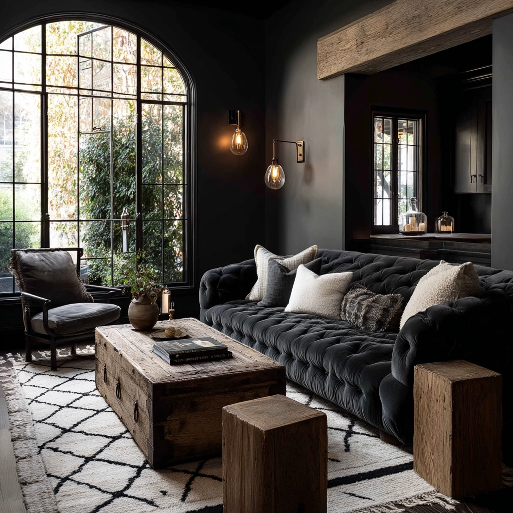 Black Living Room Ideas 6