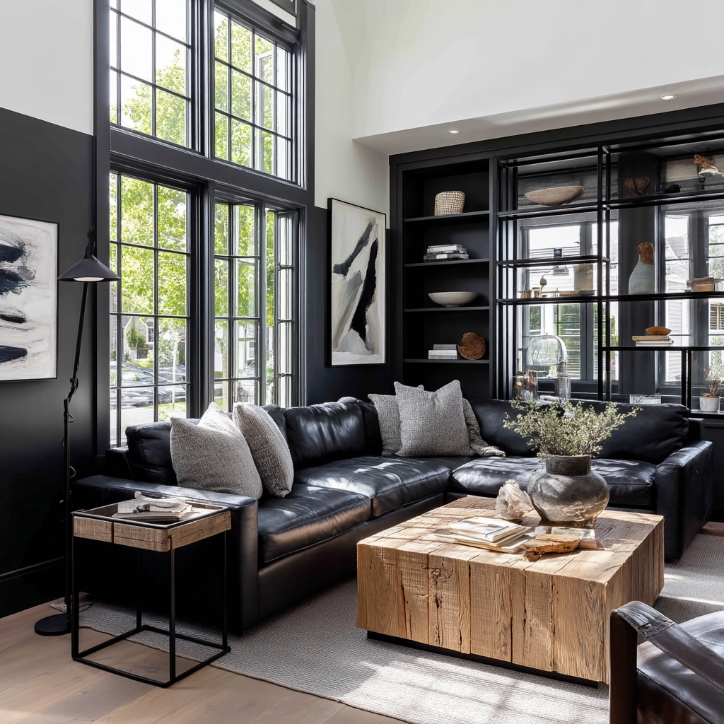 Black Living Room Ideas 60