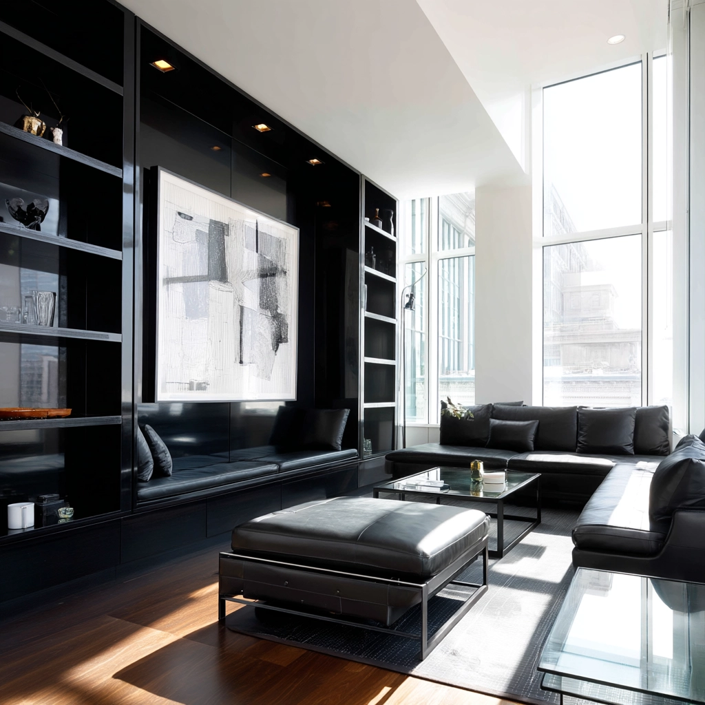 Black Living Room Ideas 65