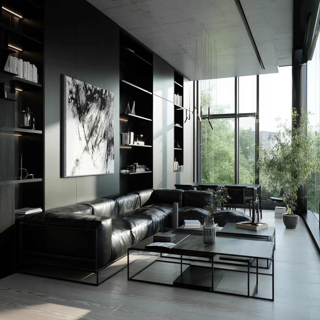 Black Living Room Ideas 66