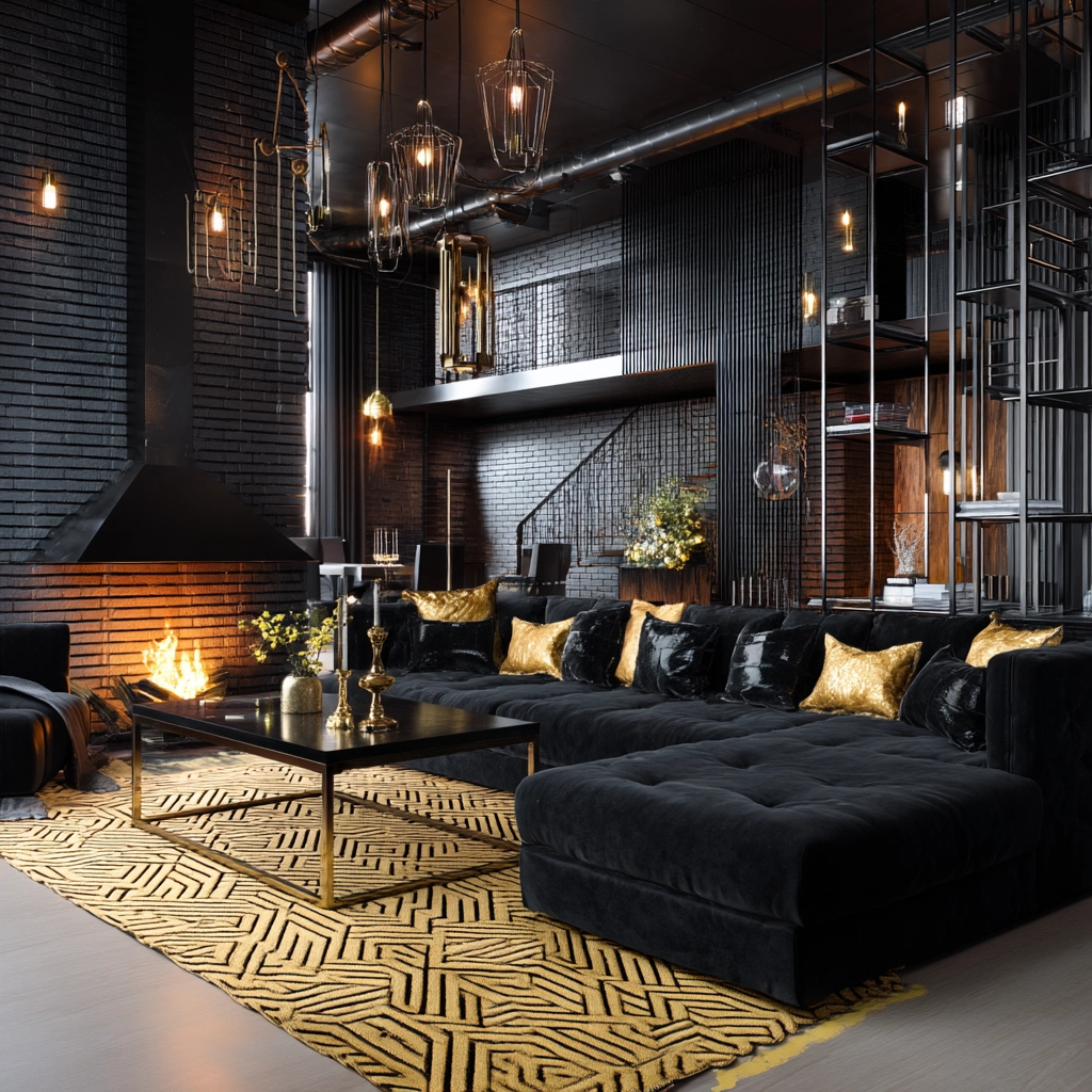 Black Living Room Ideas 69