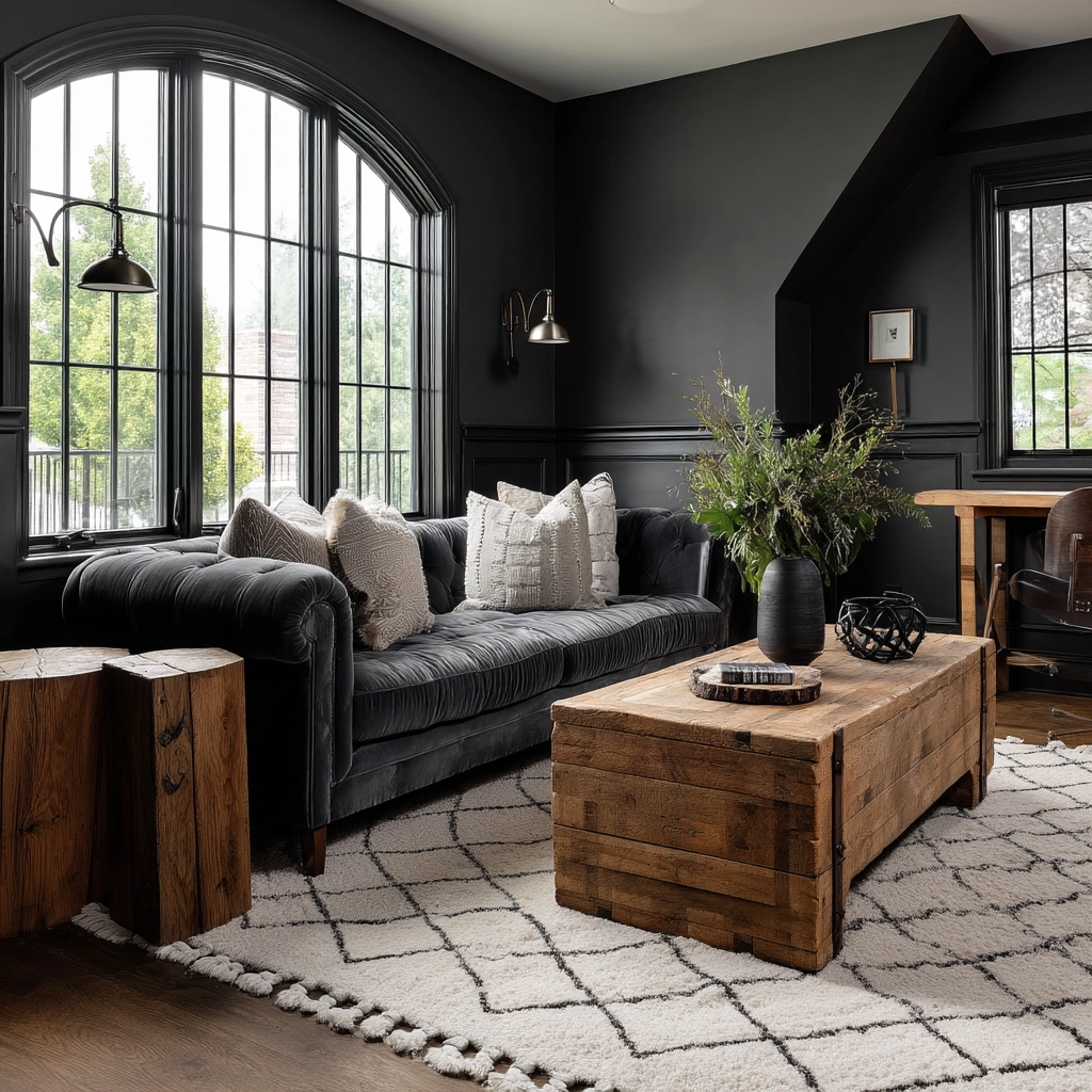Black Living Room Ideas 7