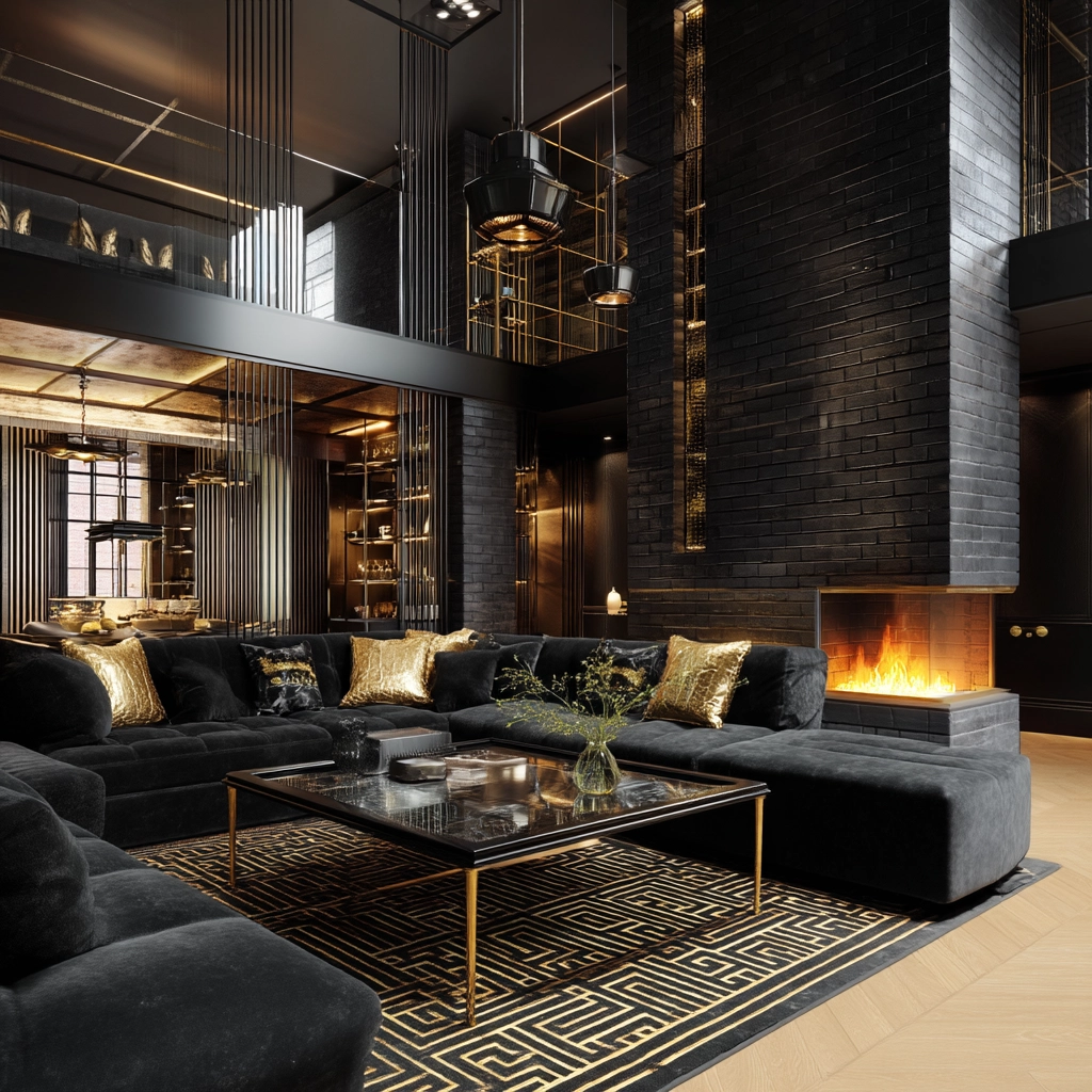 Black Living Room Ideas 71
