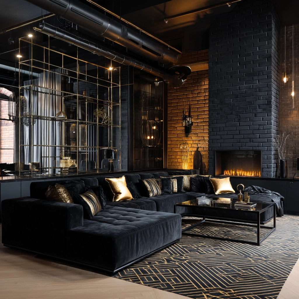 Black Living Room Ideas 72