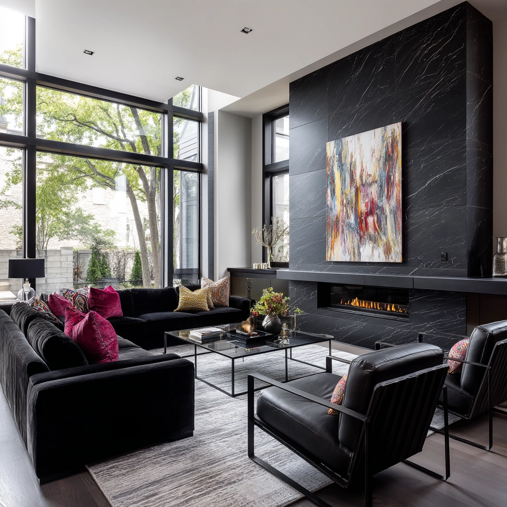 Black Living Room Ideas 77