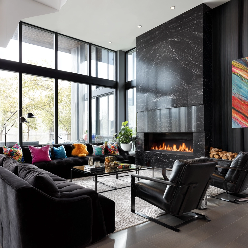 Black Living Room Ideas 79