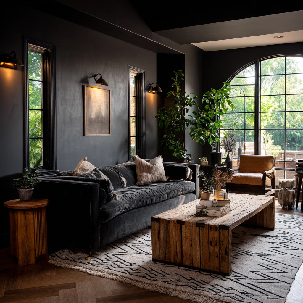 Black Living Room Ideas 8