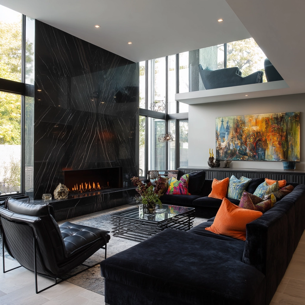 Black Living Room Ideas 80