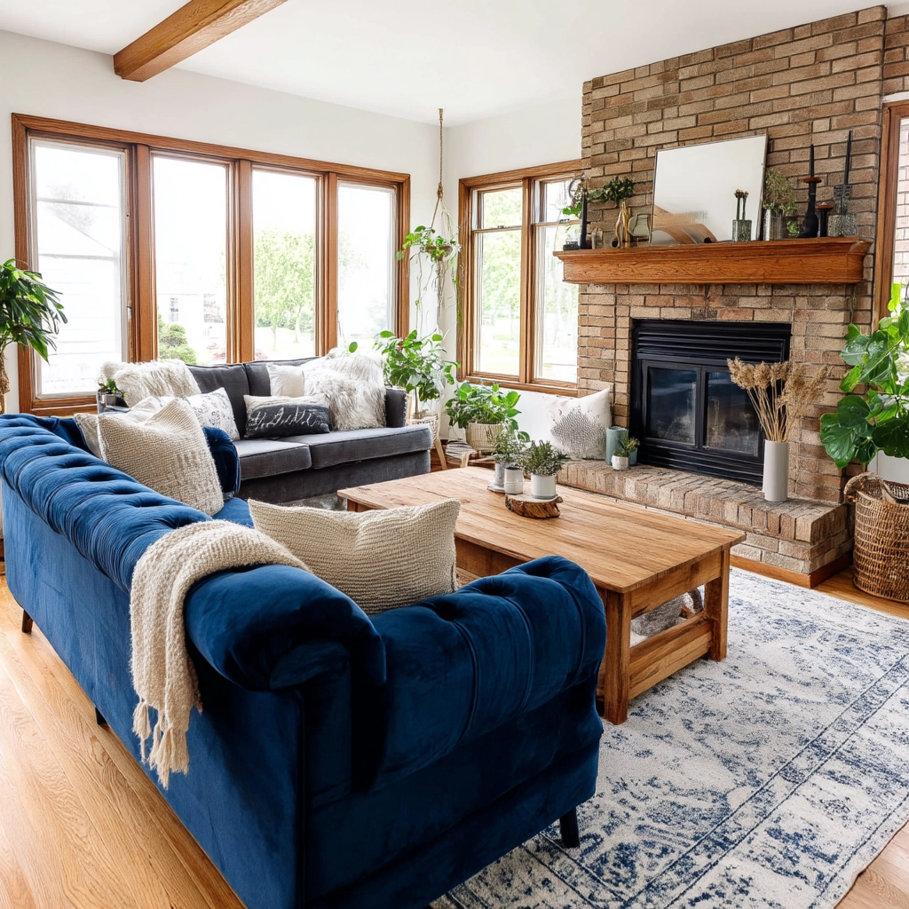 Blue Sofa Living Room Ideas 47