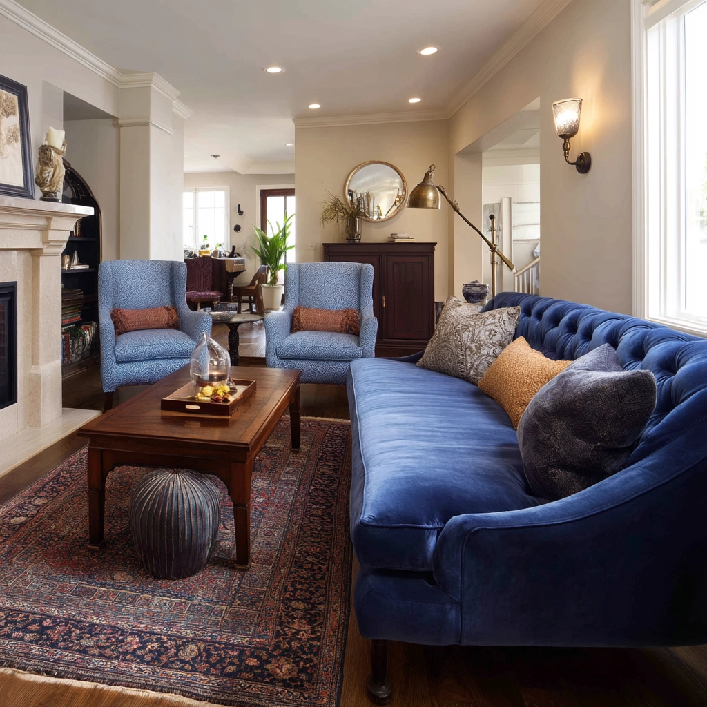 Blue Sofa Living Room Ideas 53