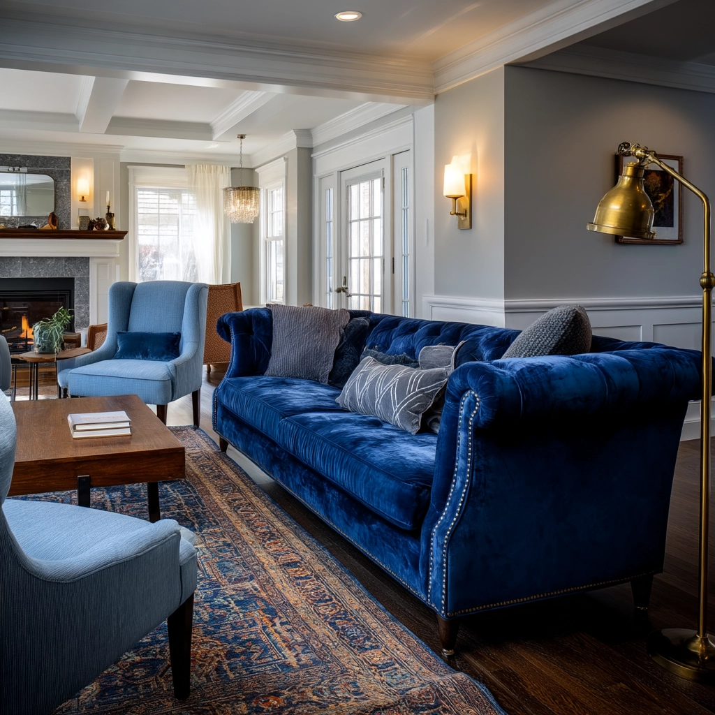 Blue Sofa Living Room Ideas 55