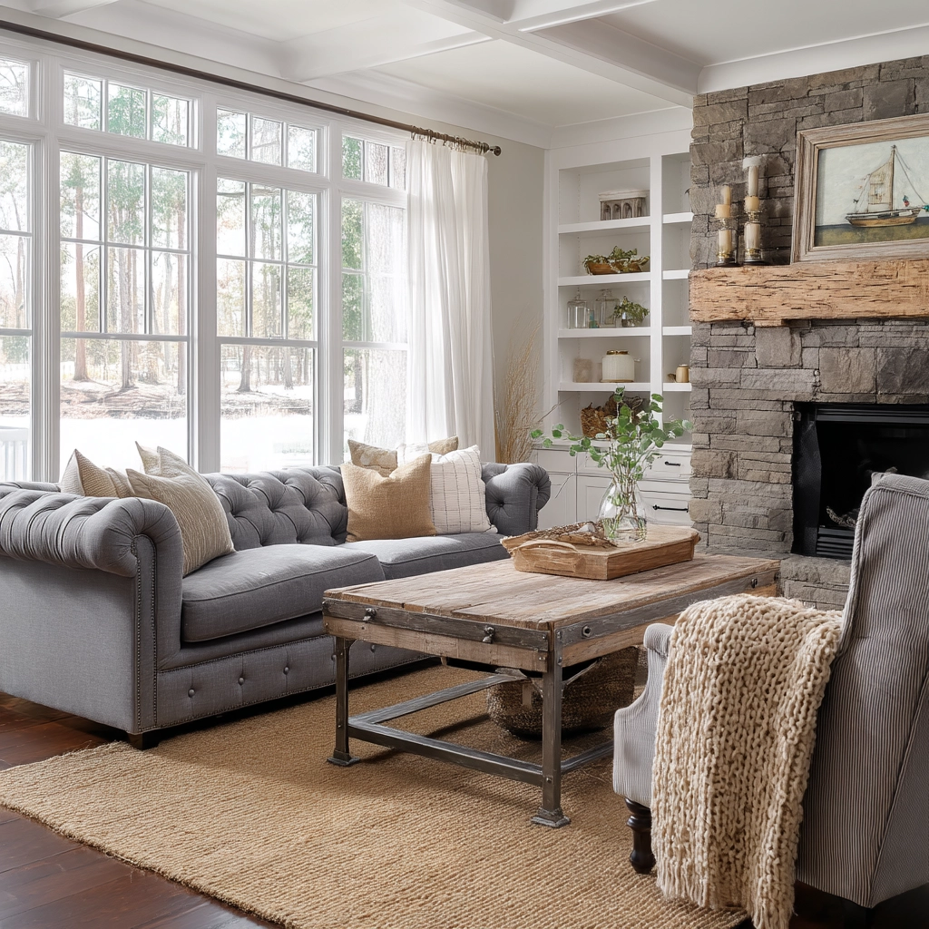Farmhouse Living Room Ideas 43