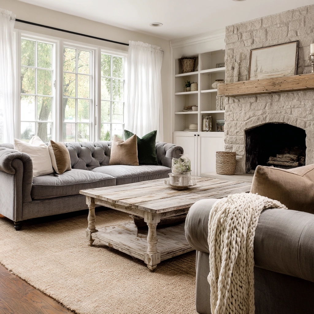 Farmhouse Living Room Ideas 57