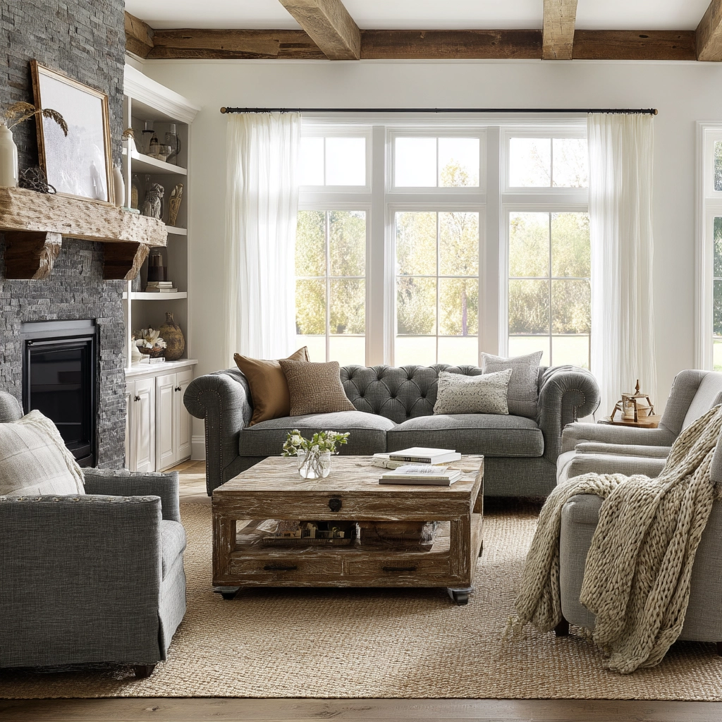 Farmhouse Living Room Ideas 58
