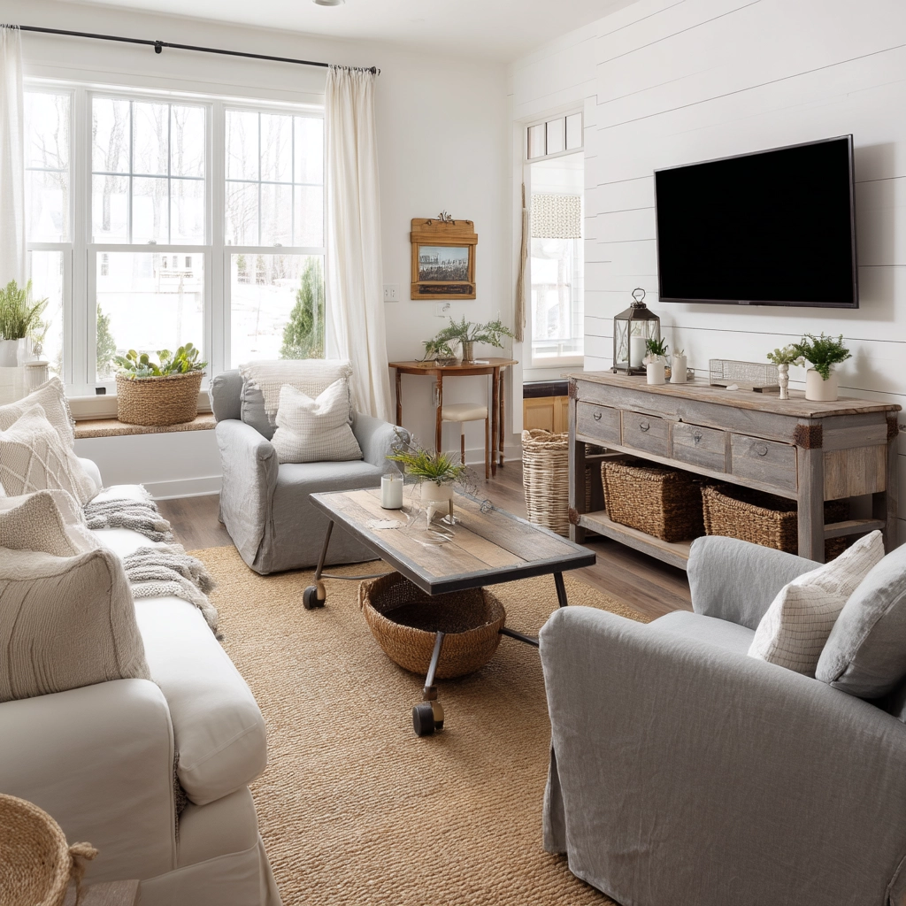 Farmhouse Living Room Ideas 64