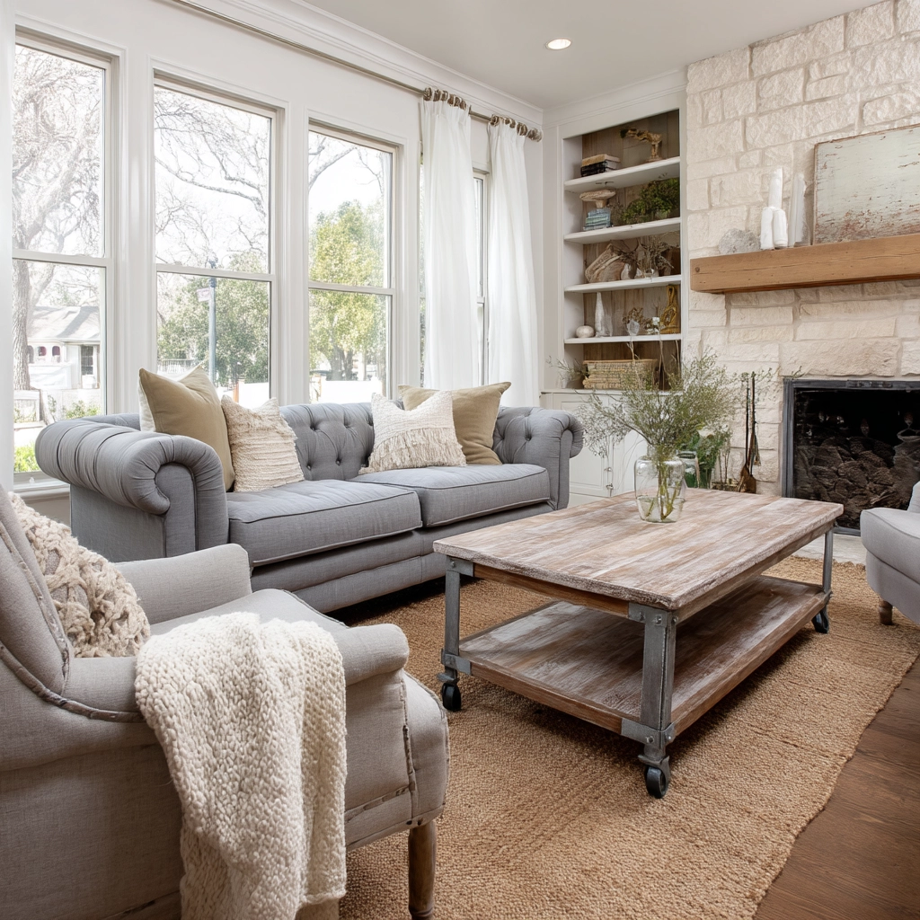 Farmhouse Living Room Ideas 73