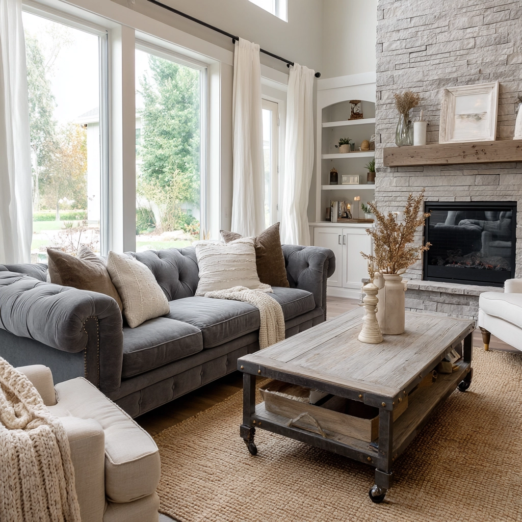 Farmhouse Living Room Ideas 75