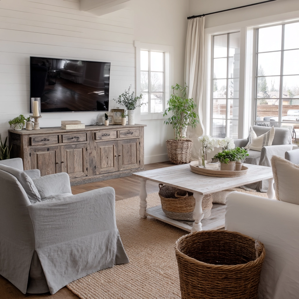 Farmhouse Living Room Ideas 77