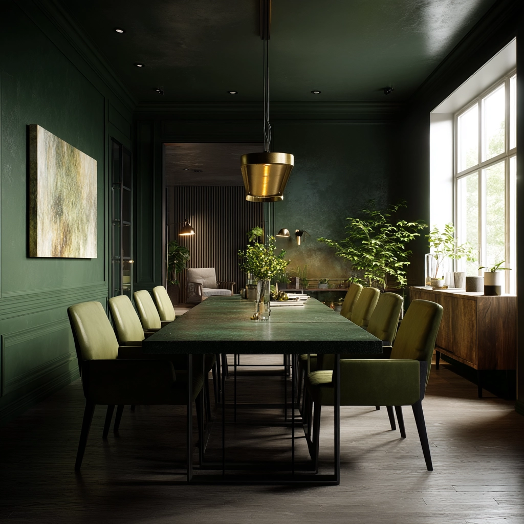Green Dining Room Ideas 29
