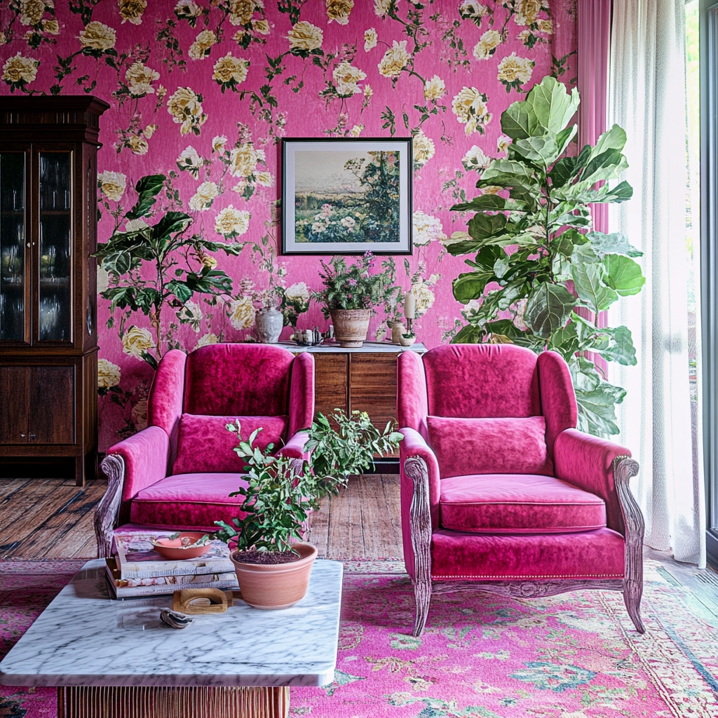 Pink Living Room Ideas 45