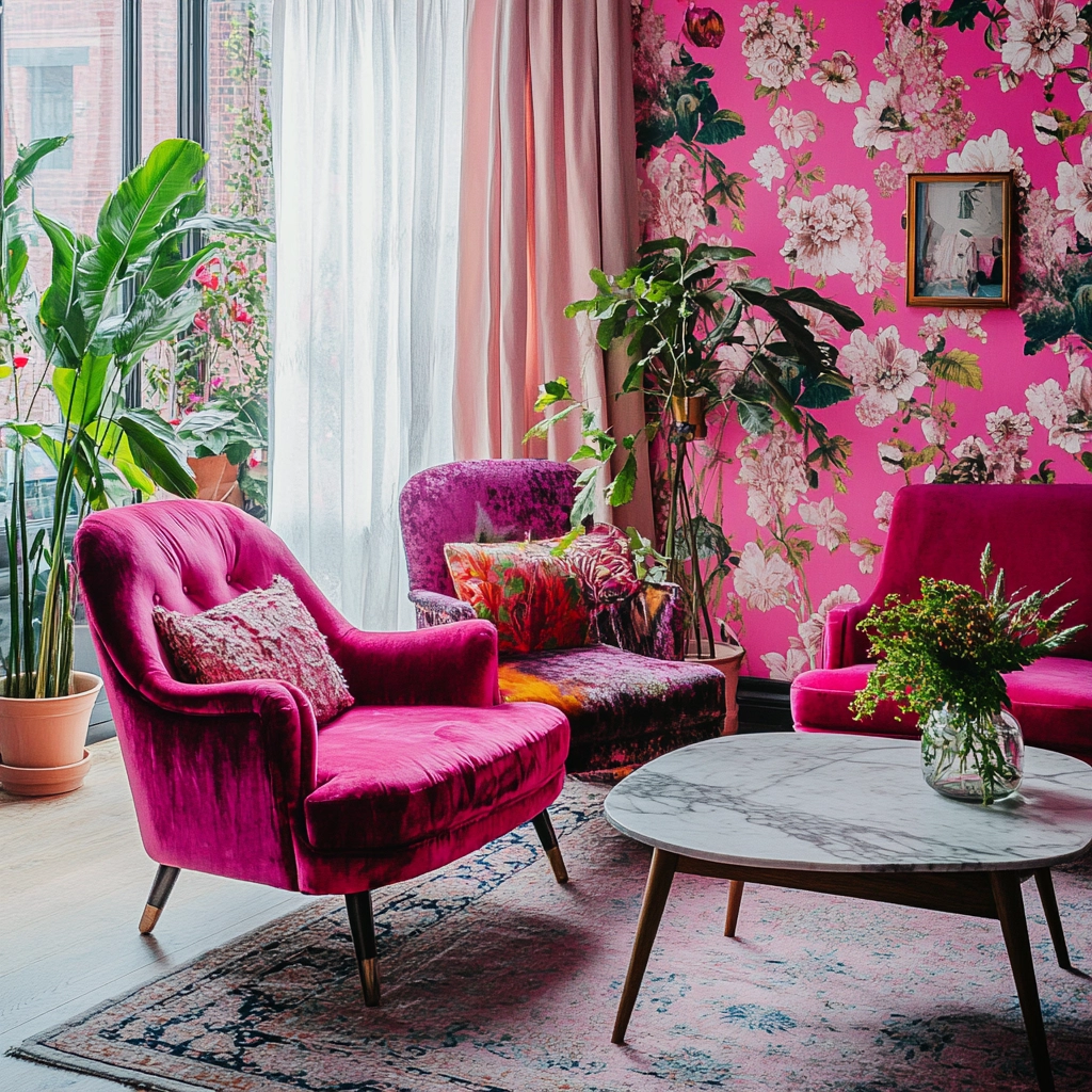 Pink Living Room Ideas 47
