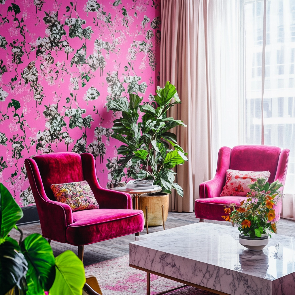 Pink Living Room Ideas 65